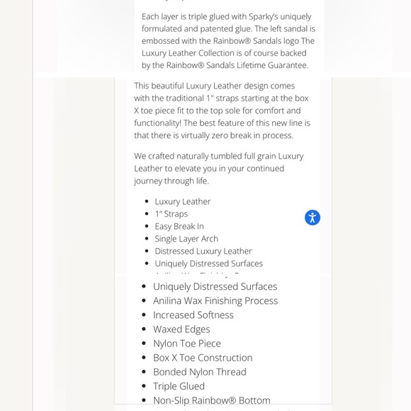 Rainbow Luxury Leather Arch Support Flip Flop with 1” strap - Picture 16 of 16